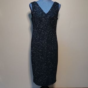 Calvin Klein Formal black dress w/ silver sparkles